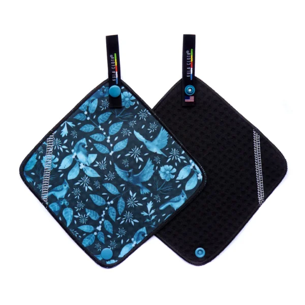 Kula Cloth - Antimicrobial Pee Cloth (Sapphire Feather Design) - Image 2