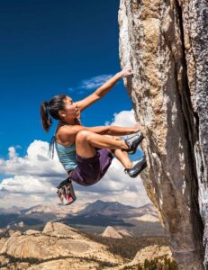 Climbing on rock